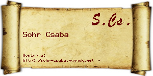 Sohr Csaba névjegykártya