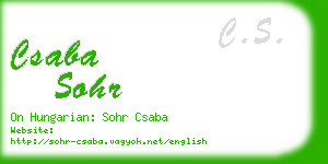 csaba sohr business card
